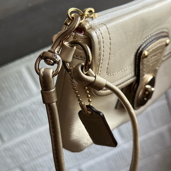 Coach Gigi cream/gold/pink wristlet. 4”x7” Like new - Picture 4 of 8